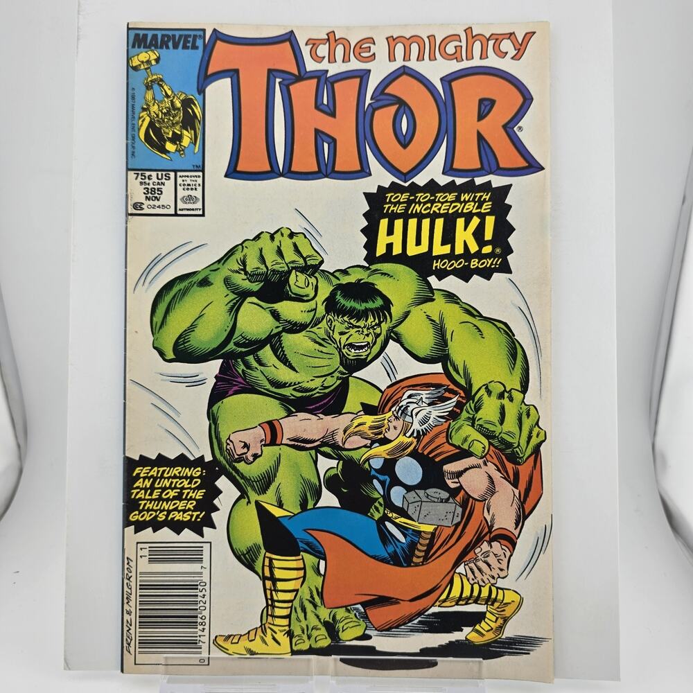 The Mighty Thor #385 - Classic Hulk battle Cover! Marvel Comics 1987 Stan Lee